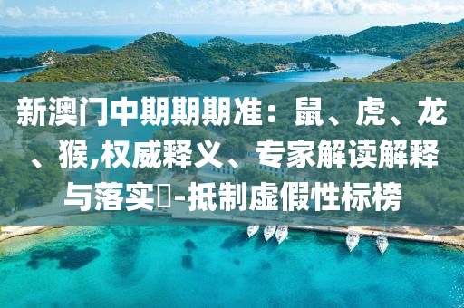 新澳門中期期期準(zhǔn)：鼠、虎、龍、猴,權(quán)威釋義、專家解讀解釋與落實(shí)?-抵制虛假性標(biāo)榜