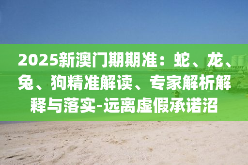 2025新澳門期期準：蛇、龍、兔、狗精準解讀、專家解析解釋與落實-遠離虛假承諾沼